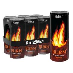Энергетический напиток Burn Original Безалкогольный сильногазированный 250 мл Фото 1