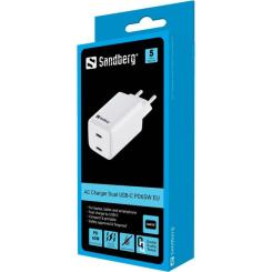 Зарядное устройство Sandberg 2xUSB 65W (2xUSB-C) Gan III Фото 3