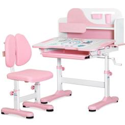 Парта со стулом Mealux Wave Pink (+ полка) Фото