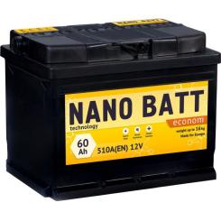 Аккумулятор автомобильный NANO BATT Econom 60A +лів (1) 510A Фото