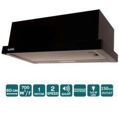Вытяжка кухонная Ventolux GARDA 60 BK (700) LED 2S Фото 2