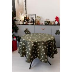 Скатерть Прованс Шапочки на зеленом Dх180 см Фото