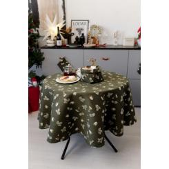 Скатерть Прованс Шапочки на зеленом Dх180 см Фото 1