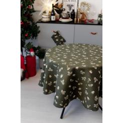 Скатерть Прованс Шапочки на зеленом Dх180 см Фото 2