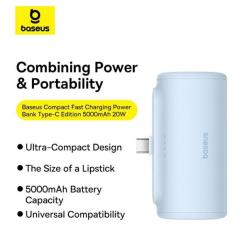 Батарея универсальная Baseus Compact 4900mAh 20W Lightning, Black (PPWC05I) Фото 1