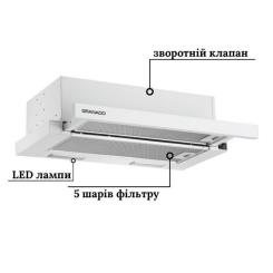 Вытяжка кухонная GRANADO Telde 602-450 white Фото 2
