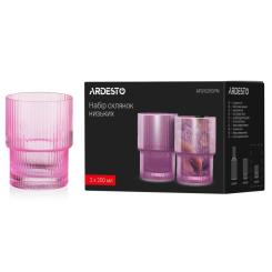Набор стаканов Ardesto 200мл, 2шт, скло, рожевий Фото 5
