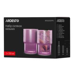 Набор стаканов Ardesto 200мл, 2шт, скло, рожевий Фото 6