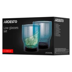 Набор стаканов Ardesto Bubble 300мл, 2шт, скло, синій Фото 3