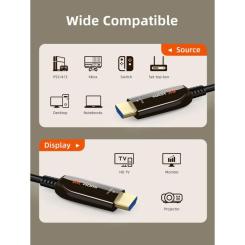 Кабель мультимедийный Cabletime HDMI M to HDMI M 20.0m V2.1 AOC Фото 1