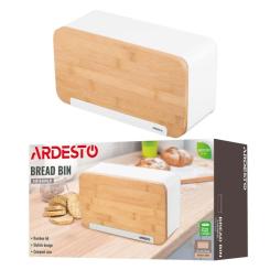 Хлебница Ardesto Midori 33х13х18см, метал, бамбук, білий Фото 11