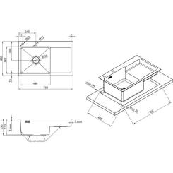 Мойка кухонная Kroner Geburstet-7848LHM Фото 9