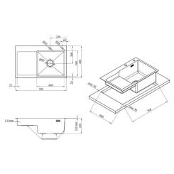 Мойка кухонная Kroner Schwarze-7848RHM Фото 10