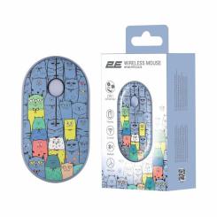 Мышка 2E MF300 PETSCATS Silent Wireless/Bluetooth Blue Фото 6