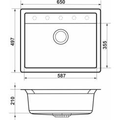 Мойка кухонная GRANADO ARTES terra з сифоном Фото 6