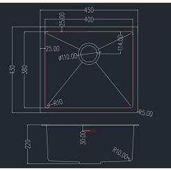 Мойка кухонная GRANADO Under top STEEL S201 black Фото 6