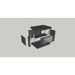 Шкаф настенный GEAR 4U 19'' 600x600x280 мм, black Фото 4