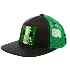 Кепка Jinx Minecraft - Creeper Sequin Youth Snapback Green Фото