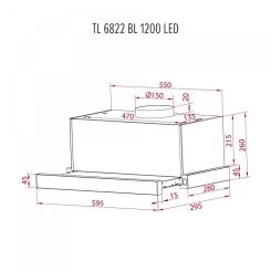 Вытяжка кухонная Perfelli TL 6822 BL 1200 LED Фото 11