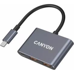 Концентратор Canyon hub DS-3 3in1 USB-C Dark Grey Фото 1