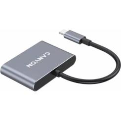 Концентратор Canyon hub DS-3 3in1 USB-C Dark Grey Фото 2