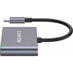 Концентратор Canyon hub DS-3 3in1 USB-C Dark Grey Фото 3