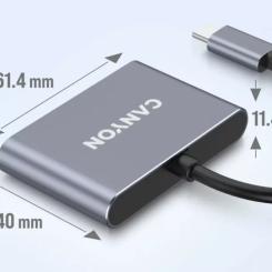 Концентратор Canyon hub DS-3 3in1 USB-C Dark Grey Фото 5