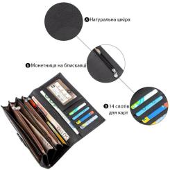 Кошелек Boston С монетницей на молнии Черный Фото 3