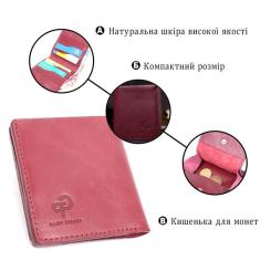 Кошелек Grande Pelle Из натуральной кожи Бордовый Фото 3