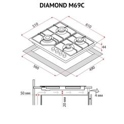 Варочная поверхность Perfelli DIAMOND M69C BIANCO Фото 11