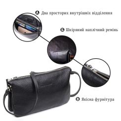 Сумка Grande Pelle Из натуральной зернистой кожи Черная Фото 3