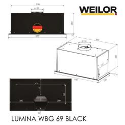 Вытяжка кухонная Weilor LUMINA WBG 68 BLACK Фото 11