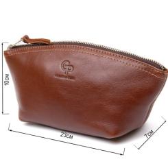 Косметичка Grande Pelle Из кожи Коричневая Фото 2