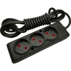 Сетевой удлинитель TECCO 3м 3 поста black Фото