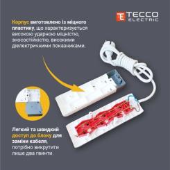 Сетевой удлинитель TECCO 3м 3 поста black Фото 2