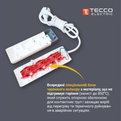 Сетевой удлинитель TECCO 3м 3 поста black Фото 3