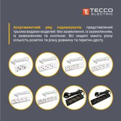 Сетевой удлинитель TECCO 3м 3 поста black Фото 5