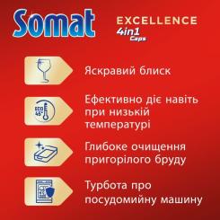 Таблетки для посудомоечных машин Somat Excellence 30 шт. Фото 1
