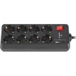 Сетевой фильтр питания REAL-EL RS-PROTECT 805 1.8m, black Фото 4