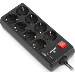 Сетевой фильтр питания REAL-EL RS-PROTECT 805 1.8m, black Фото 7