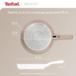 Сковорода Tefal Deligh 28см бежева Фото 5