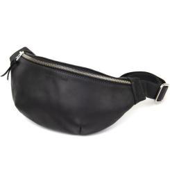 Сумка Grande Pelle Бананка унисекс винтажная Черная Фото