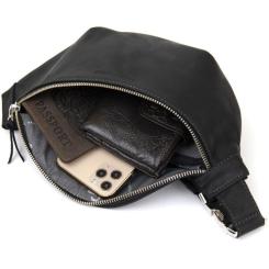 Сумка Grande Pelle Бананка унисекс винтажная Черная Фото 5