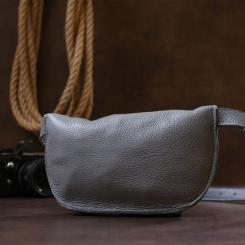 Сумка Shvigel Бананка из натуральной кожи Серая Фото 9