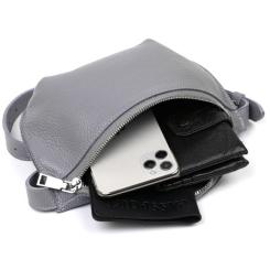 Сумка Shvigel Бананка из натуральной кожи Серая Фото 4