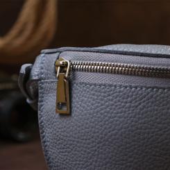 Сумка Shvigel Бананка из натуральной кожи Серая Фото 8