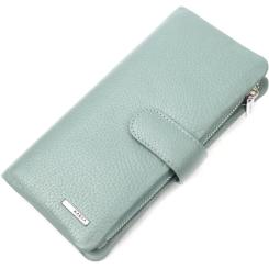 Портмоне Karya Из натуральной кожи Серо-голубое Фото