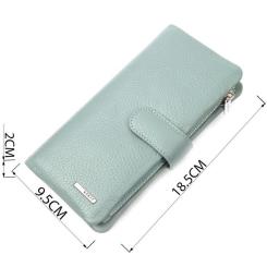 Портмоне Karya Из натуральной кожи Серо-голубое Фото 2