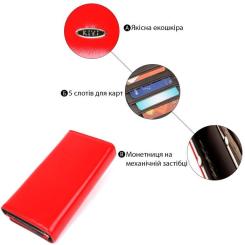 Кошелек Kivi Из гладкой экокожи Красный Фото 4