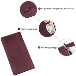 Кошелек Shvigel Кожаный Бордовый Фото 3